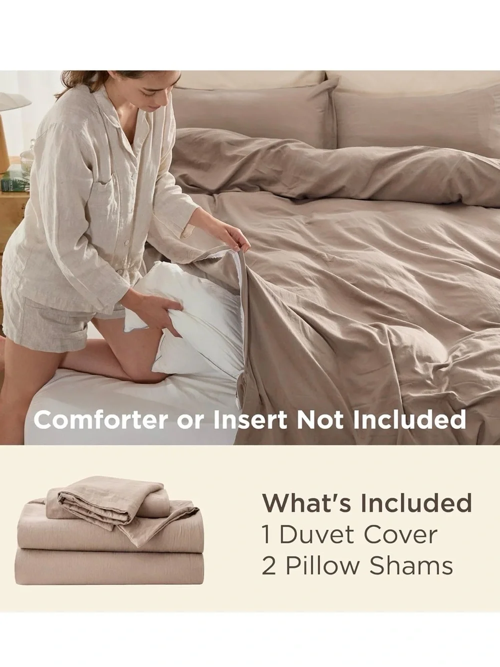 bedsure khaki duvet